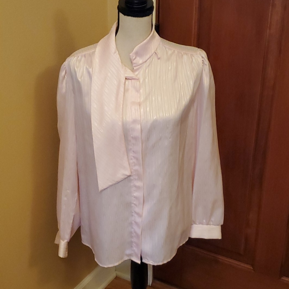 VINTAGE COPY CATS BLOUSE PINK ELEGANT 80s